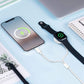 Magnetic 2-in-1 charging cable charging phone and smartwatch via USB-C