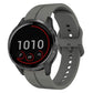 Dark gray 22mm silicone loop watch band with multiple strap holes and buckle clasp