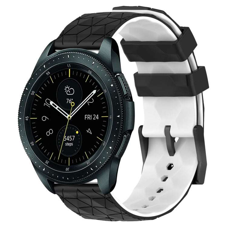 Two-color silicone watch band with football pattern, black and white
