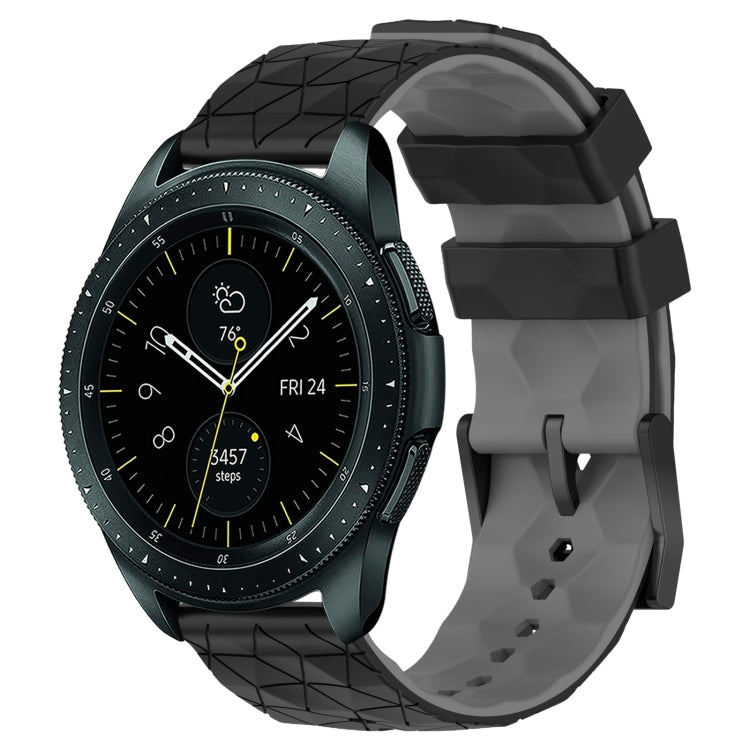 Two-color silicone watch band with football pattern, black and gray