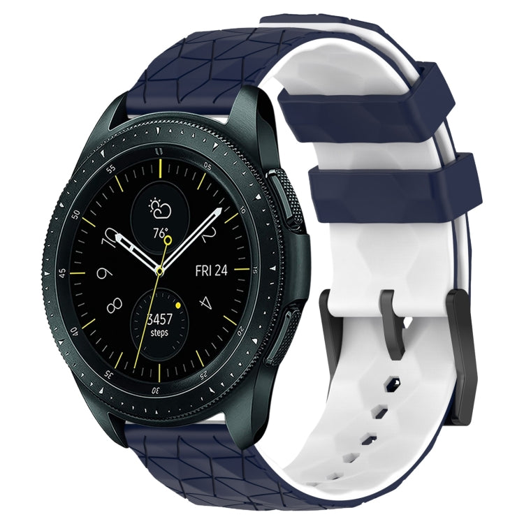 Dark green and black football-pattern silicone watch band with two-tone strap and buckle