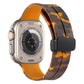 Camouflage silicone watch band with magnetic clasp, orange-and-gray camouflage for Apple Watch