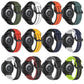 Multiple two-color silicone watch bands shown in different color combinations.