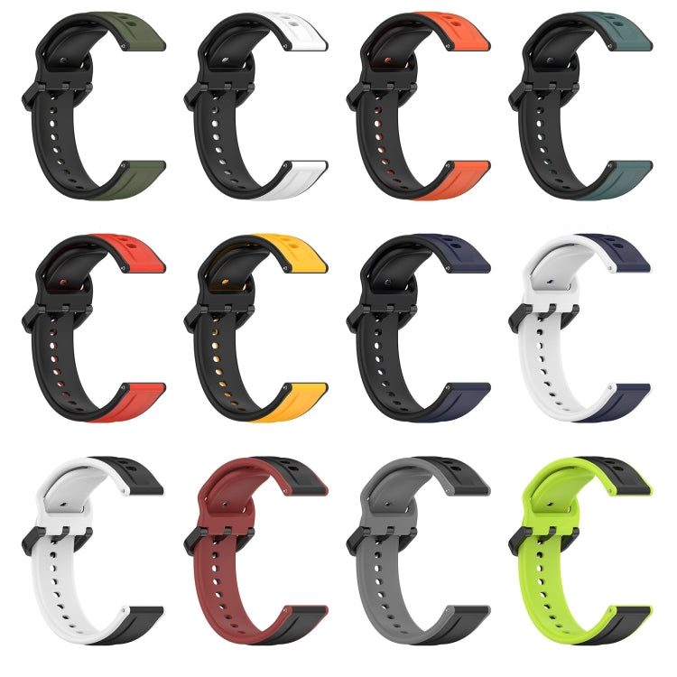 Set of two-color silicone watch bands with perforated straps in mixed colors.
