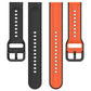 Two-color silicone watch band with black and orange bands, each with multiple holes.
