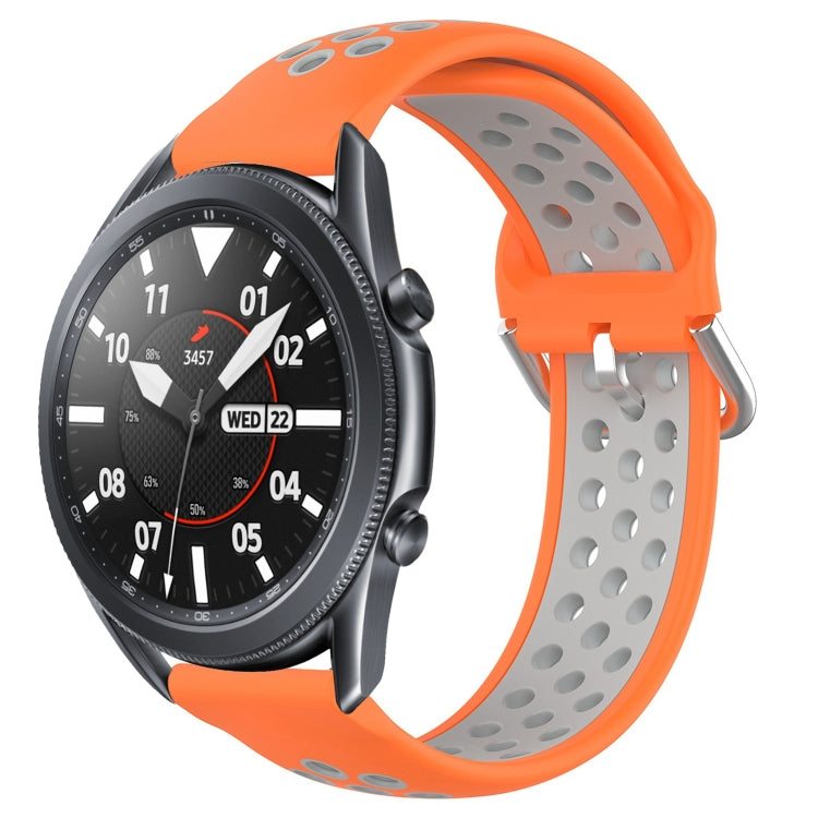 Perforated sports silicone watch band in bright orange with breathable oval holes