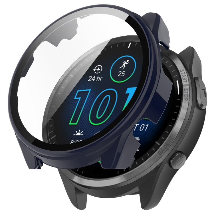 Navy integrated watch protective case with toughened screen film for a smartwatch