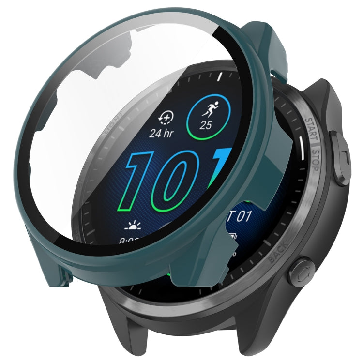 Green integrated watch protective case with toughened screen film for a smartwatch