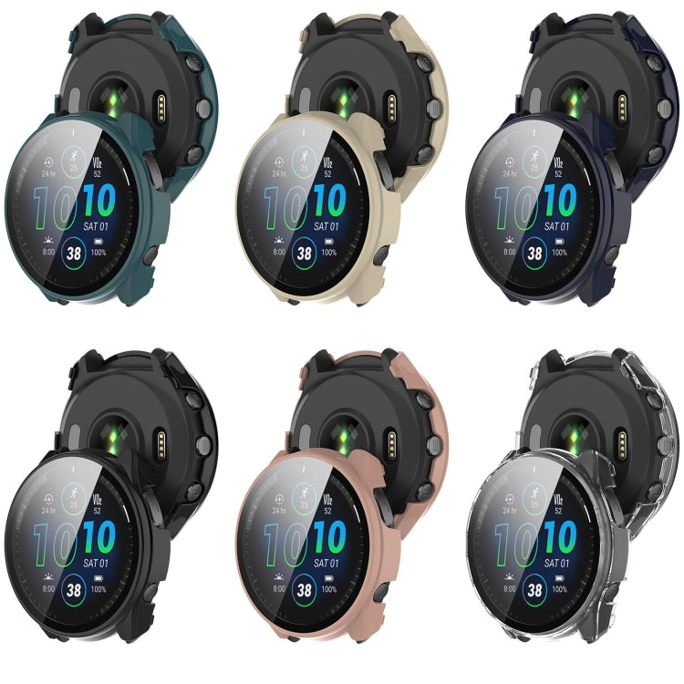 Integrated protective watch case with screen film, six color options shown on watches