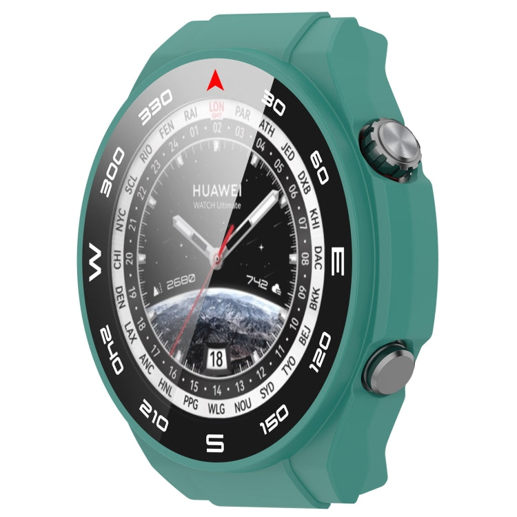Green PC+ toughened film integrated watch protective case with side buttons.