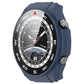 Blue PC+ toughened film integrated watch protective case with textured bezel.