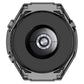 Back of dark PC+ toughened film integrated watch protective case with round lens.