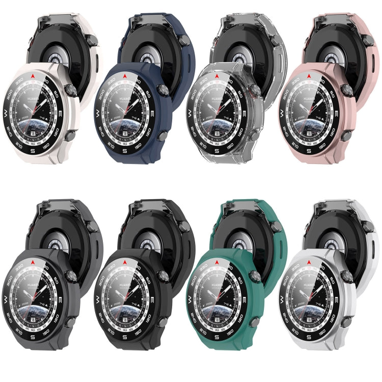 Toughened film integrated watch protective cases in black, white, navy, pink, and teal