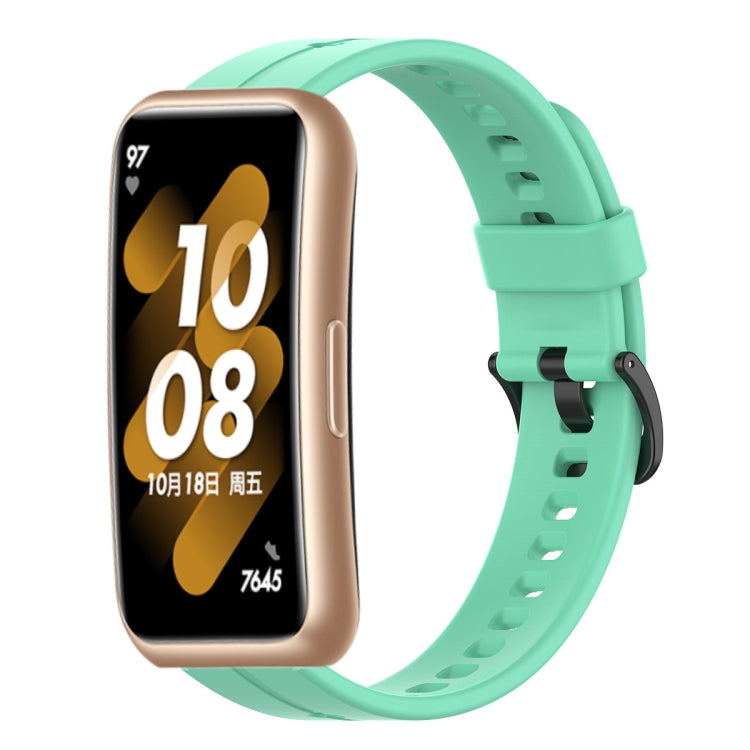 Mint green silicone watch band with clasp for Huawei Band 7/6/3