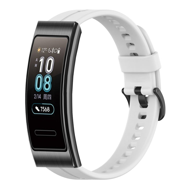 White silicone watch band with adjustable pin buckle and perforated strap links