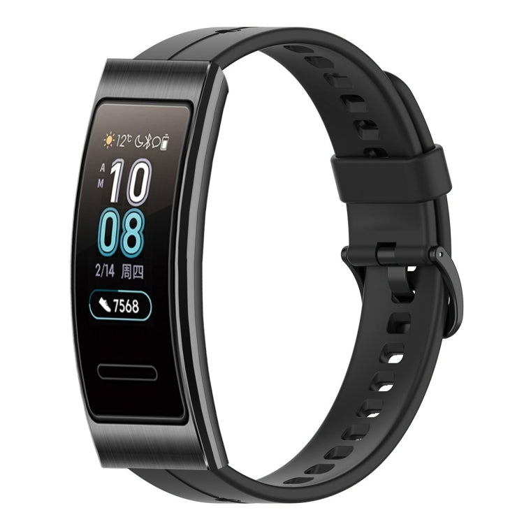 Black silicone watch band with clasp, side view for Huawei Band 7/6/3