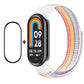 Smartwatch screen protector and rainbow nylon velcro loop band set for Mi Band 8