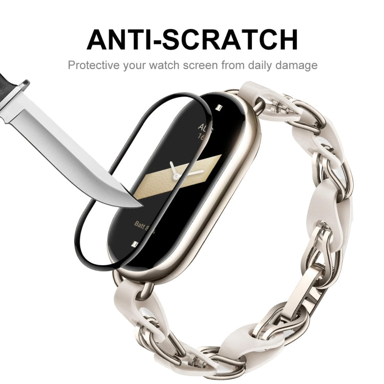 Anti-scratch screen protector for smartwatch with secure chain watch band
