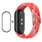 Full coverage screen protector and elastic braided nylon watch band set, pink and orange