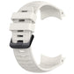 White silicone sports watch band with multiple adjustment holes and buckle