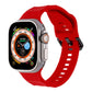 Silicone sports watch band with ripple texture, red, for Apple Watch