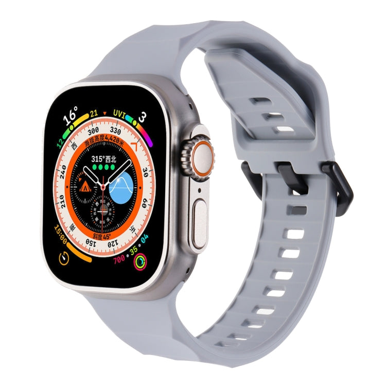 Ripple silicone sports watch band, light gray.
