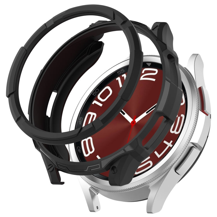 Black TPU protective watch case with rotating ring and bezel cover for 47mm watch