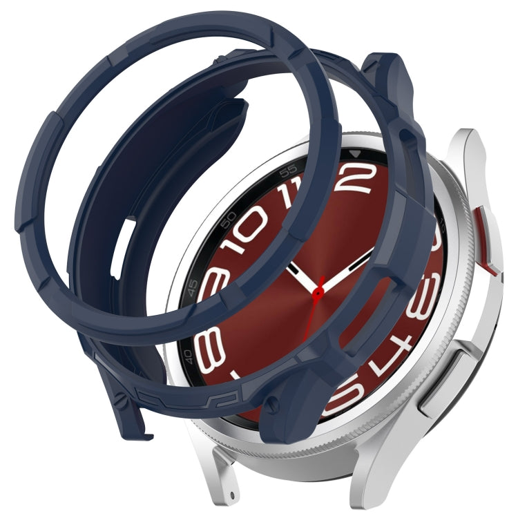 Dark blue TPU protective watch case with rotating ring and bezel cover for 47mm watch