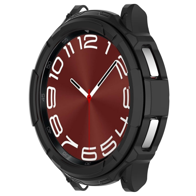 Black TPU rotating watch protective case, front bezel with cutouts and grip ring