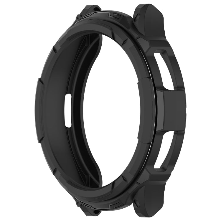 Black TPU rotating watch protective case outer ring and clips, side profile view