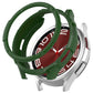 Green TPU rotating watch protective case with outer ring and bezel, angled view