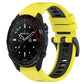 Two-color sports silicone watch band with yellow and black strap, perforated holes