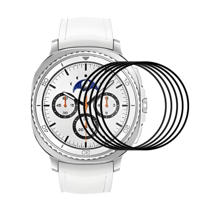 3D full coverage screen film set for white smartwatch, curved edge, stacked protectors