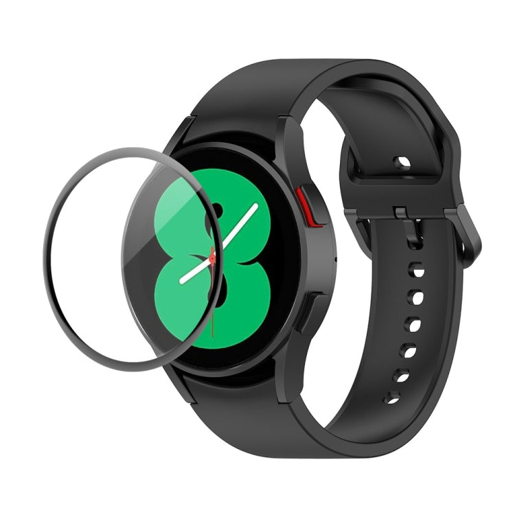 Silicone watch strap with full-coverage PMMA screen protector, black band with clear film