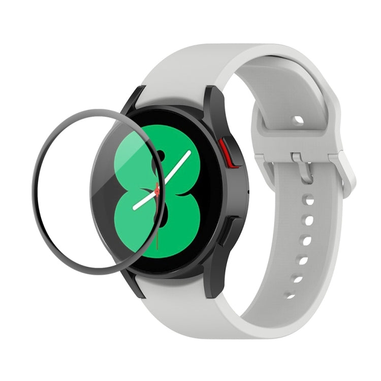 Silicone watch strap with full-coverage PMMA screen protector, white band with clear film