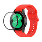 Red silicone watch strap with full-coverage screen protector for smartwatch