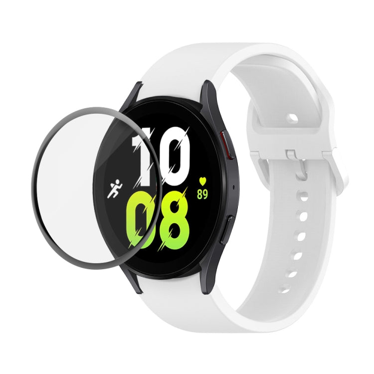 Silicone watch strap with full-coverage PMMA screen protector, white band.