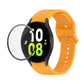 Silicone watch strap with full-coverage PMMA screen protector, amber orange band.