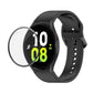 Silicone watch strap with full-coverage PMMA screen protector, black band.