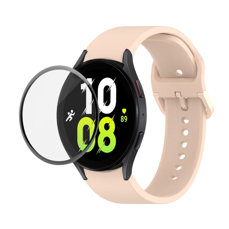 Smartwatch screen protector kit with beige silicone adjustable strap and full-coverage PMMA glass