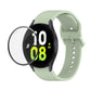 Silicone watch strap with full-coverage PMMA screen protector, mint green band.