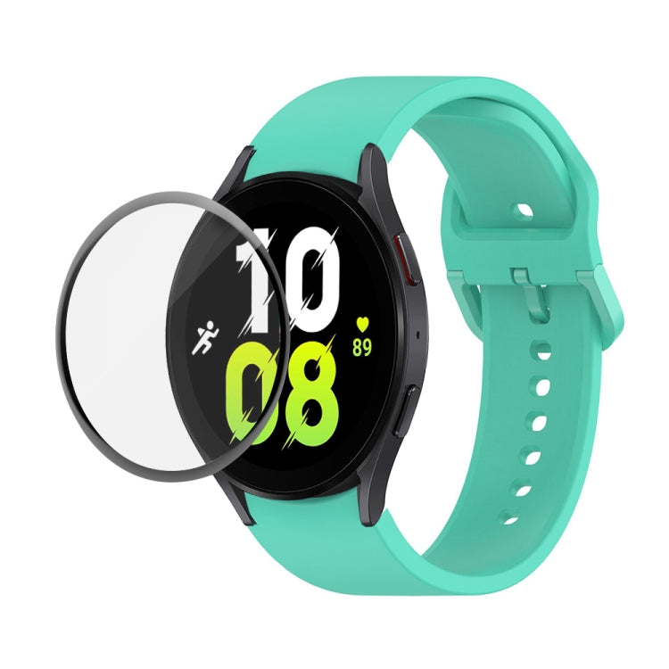 Smartwatch screen protector kit with teal silicone adjustable strap and full-coverage PMMA glass