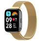 Champagne gold metal mesh magnetic watch band with smartwatch attachment clips