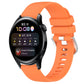 Orange silicone watch band with silver-tone buckle and adjustable vented strap holes