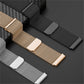 Metal mesh watch bands with magnetic clasp, gold, black, and silver links
