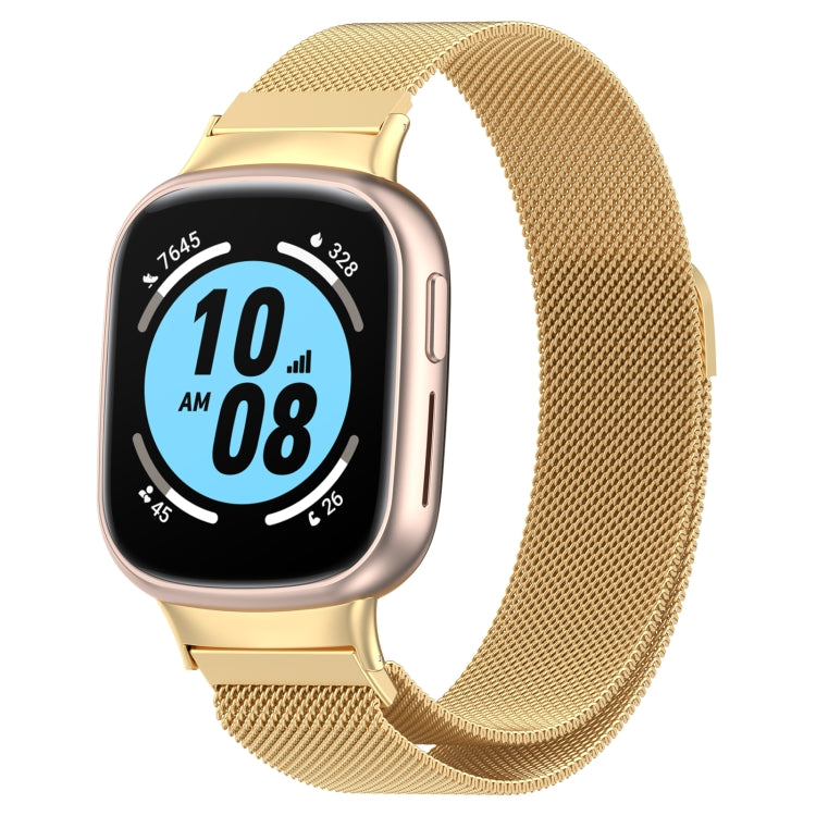 Rose gold Milan magnetic steel mesh watch band with magnetic clasp and link style