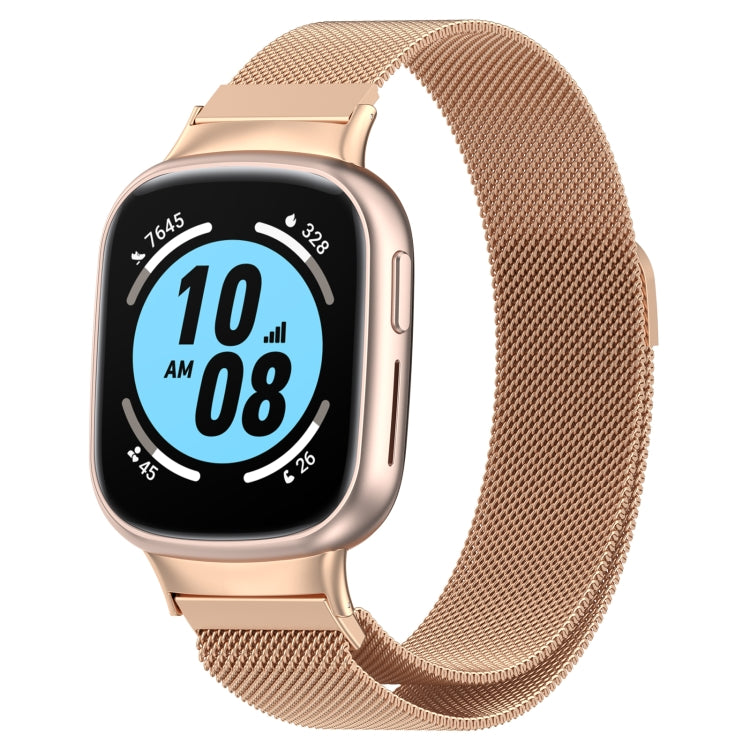 Gold Milan magnetic steel mesh watch band with magnetic clasp, adjustable fit