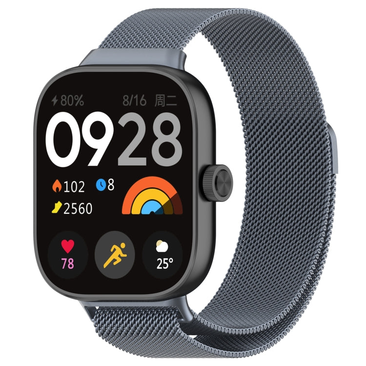 Magnetic steel mesh watch band in gray for Redmi Watch 4