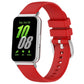 Red glossy silicone watch band with metal connectors and adjustable perforation holes