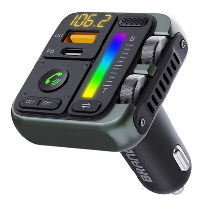 Car Bluetooth adapter with USB/Type-C charger, LED display and dark gray control panel